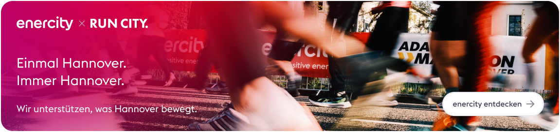 enercity × RUN CITY. Einmal Hannover. Immer Hannover. Wir unterstützen, was Hannover bewegt. enercity entdecken.